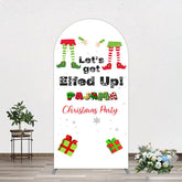 Lofaris Lets Get Elfed Up Pajama Christmas Arch Backdrop